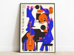 Autorski plakat Piotr Wojtasik Quintet zaprojektowany z okazji koncertu w warszawskim klubie Jassmine